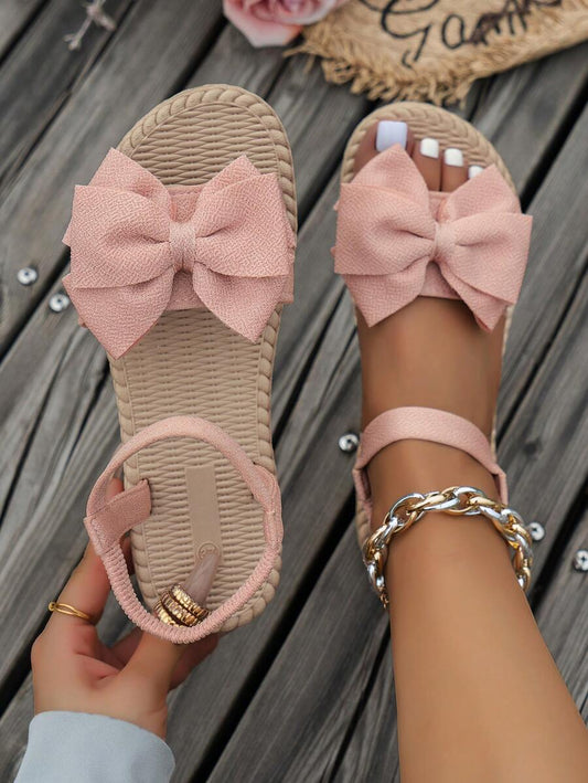 Améliane™ | Sandales Bohèmes à Nœud Papillon et Semelle Plate