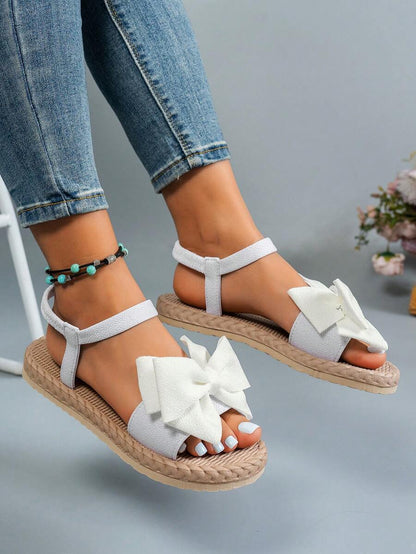 Améliane™ | Sandales Bohèmes à Nœud Papillon et Semelle Plate