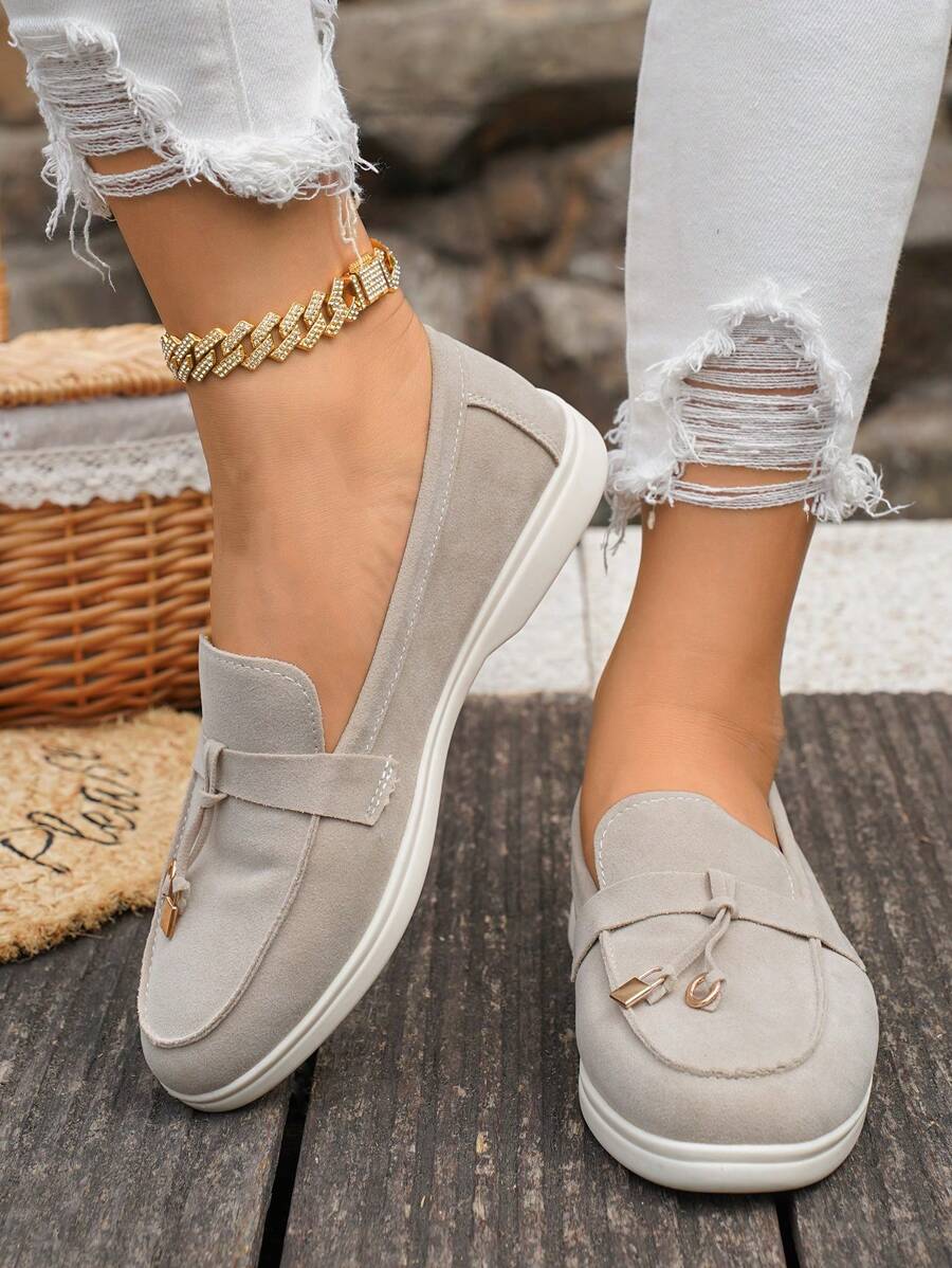 Belize™ | Mocassins casual kaki à franges et boucle décorative