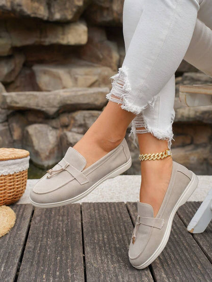 Belize™ | Mocassins casual kaki à franges et boucle décorative
