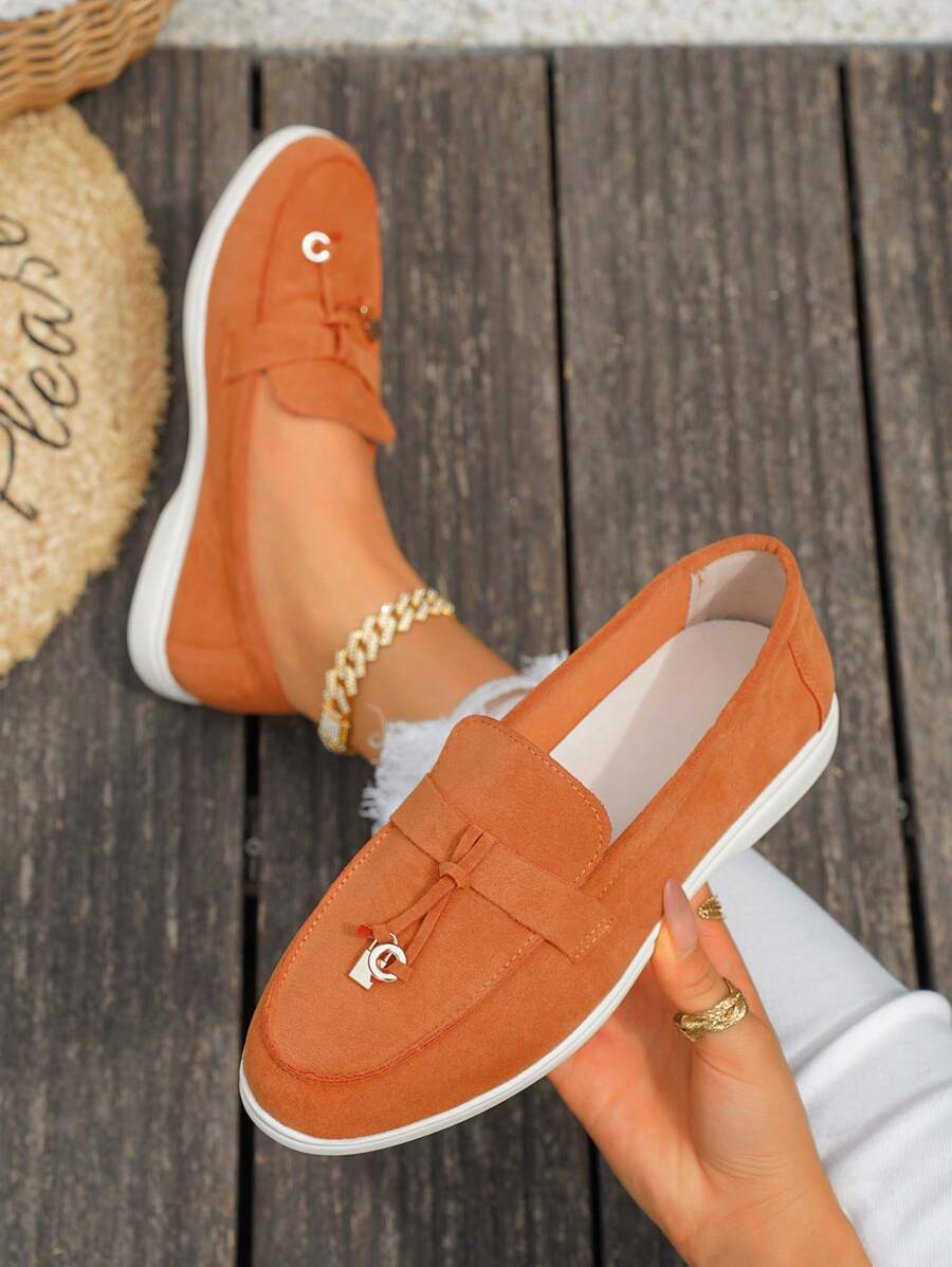 Belize™ | Mocassins casual kaki à franges et boucle décorative