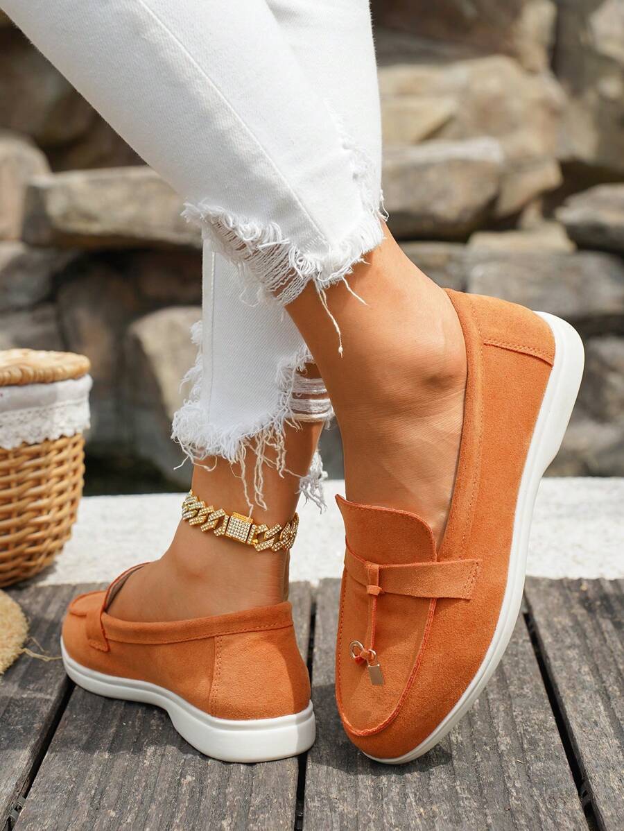 Belize™ | Mocassins casual kaki à franges et boucle décorative