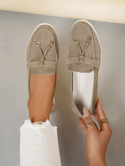 Belize™ | Mocassins casual kaki à franges et boucle décorative