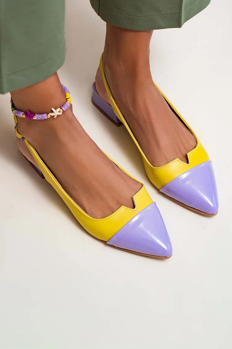 Belle Étoile Nice™ |  Ballerines élégantes à bout pointu et détails bicolores pour un style raffiné