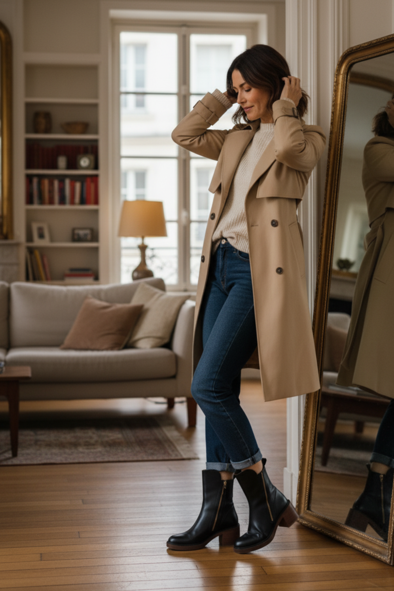 Belle Étoile Nice™ | Garciel – Bottines noires en cuir à talon confort, élégantes et intemporelles