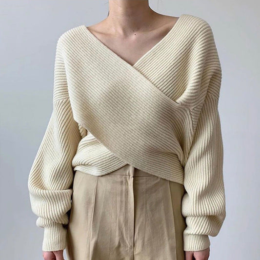 Zélie™ | Pull en tricot croisé chic