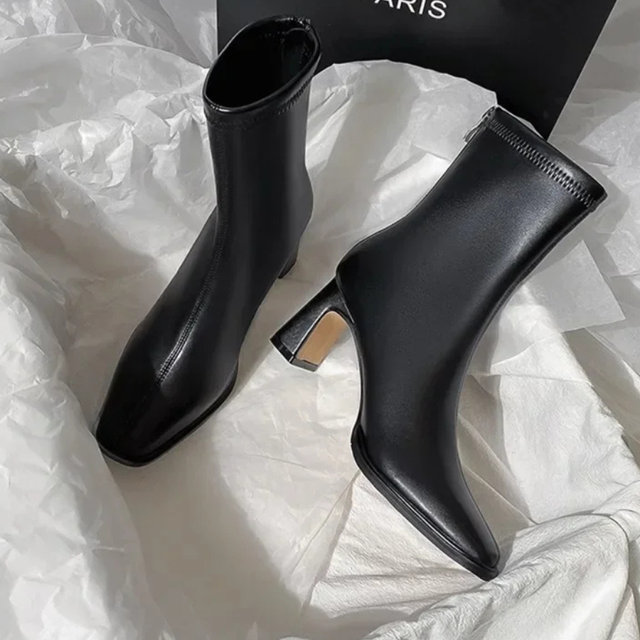 Bottines Femme Vintage à Talon Épais – Bout Carré et Chaudes