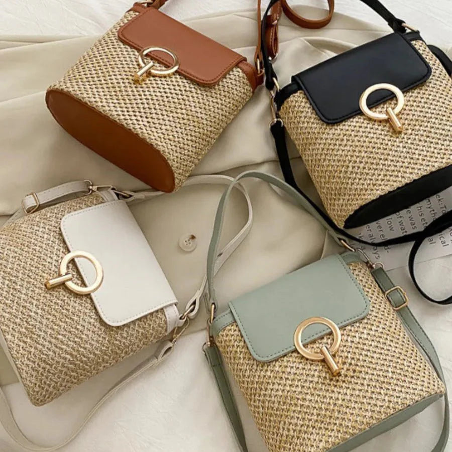 Belle Étoile Nice™ | Ondine - Mini Sac Carré en Rotin – Élégance Moderne