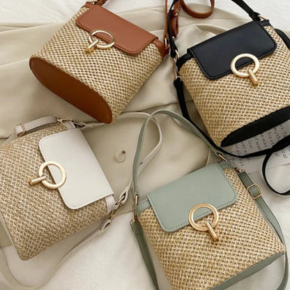 Belle Étoile Nice™ | Ondine - Mini Sac Carré en Rotin – Élégance Moderne