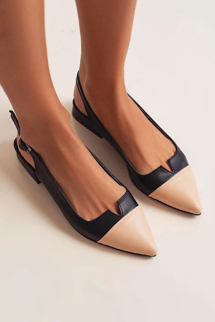 Belle Étoile Nice™ |  Ballerines élégantes à bout pointu et détails bicolores pour un style raffiné