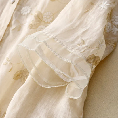 Belle Étoile Nice™ | Blouse à fleurs brodées