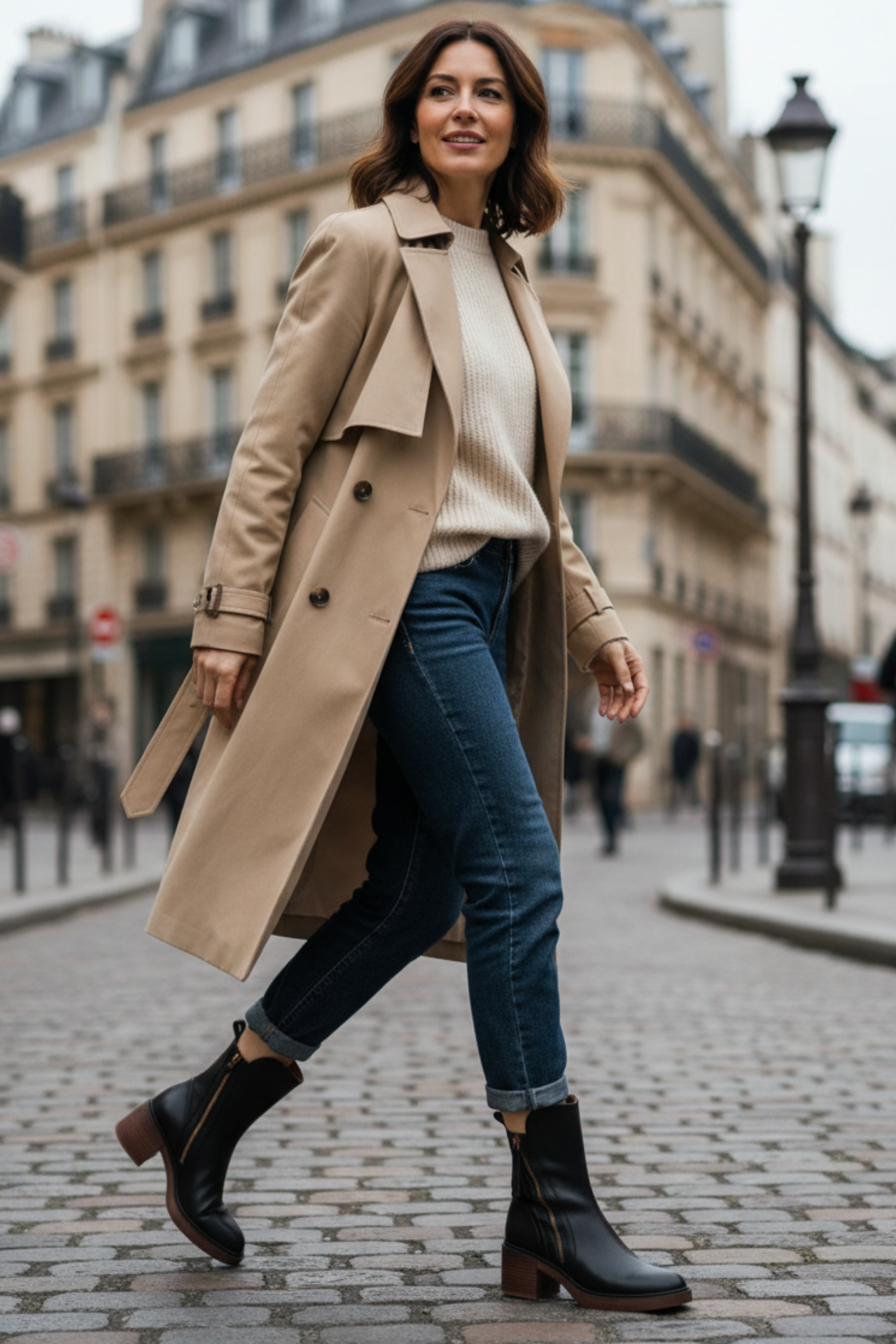Belle Étoile Nice™ | Garciel – Bottines noires en cuir à talon confort, élégantes et intemporelles