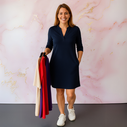 Belle Étoile Nice™ | Robe unie à col en V
