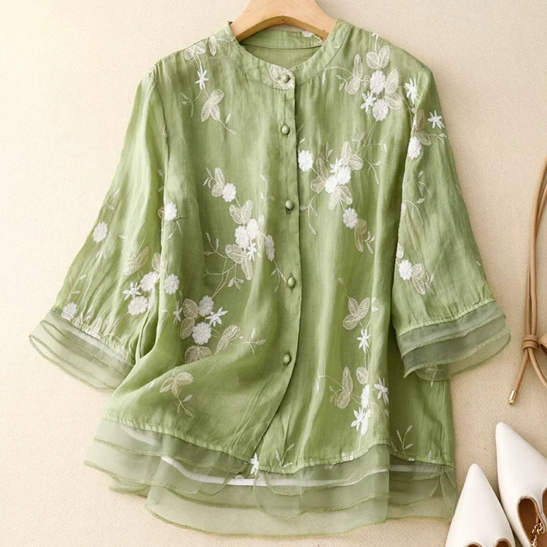Belle Étoile Nice™ | Blouse à fleurs brodées