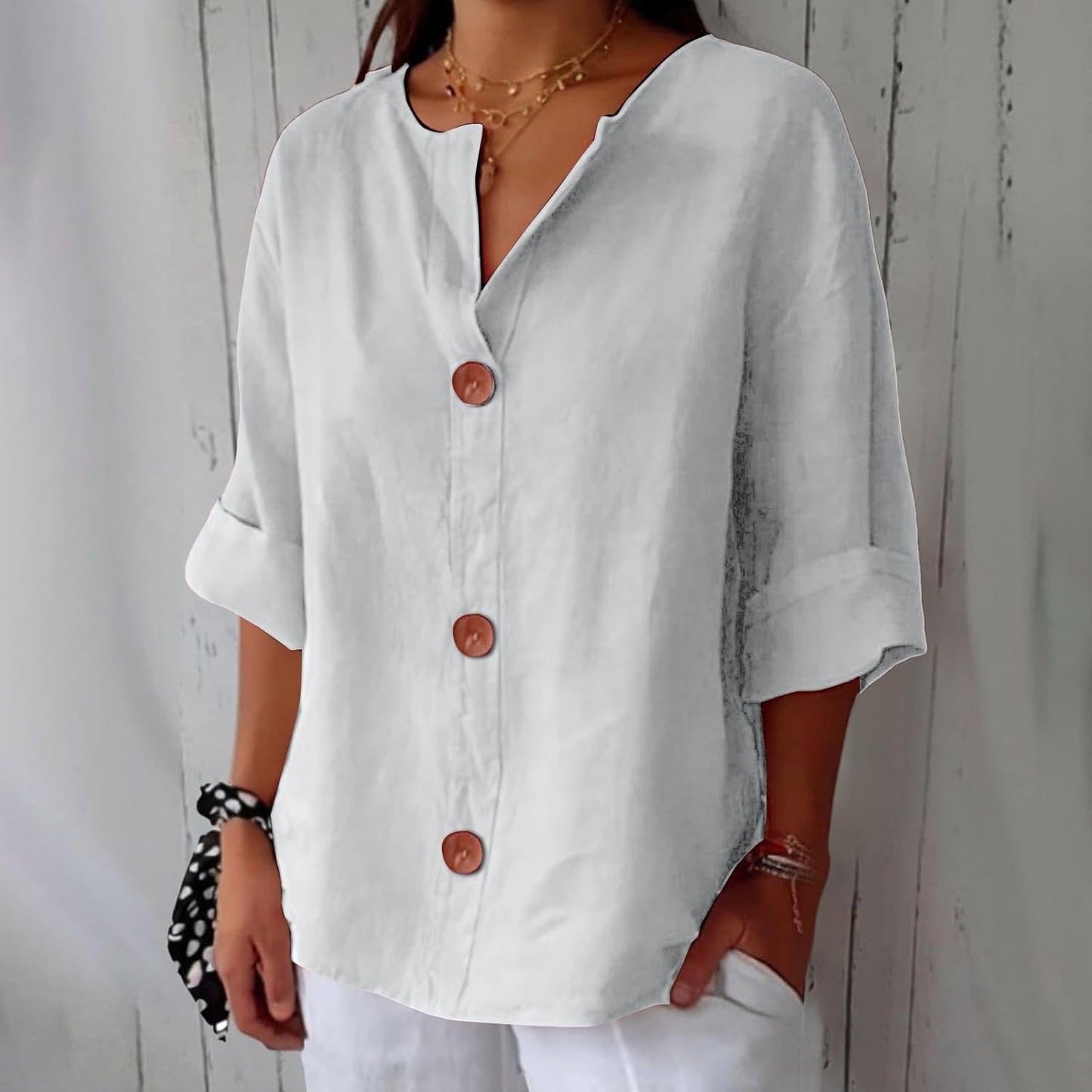 Belle Étoile Nice™ |  Blouse en Lin au Style Décontracté