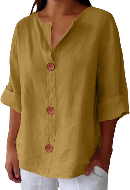 Belle Étoile Nice™ |  Blouse en Lin au Style Décontracté