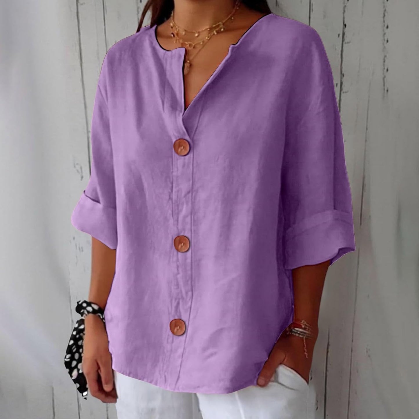 Belle Étoile Nice™ |  Blouse en Lin au Style Décontracté