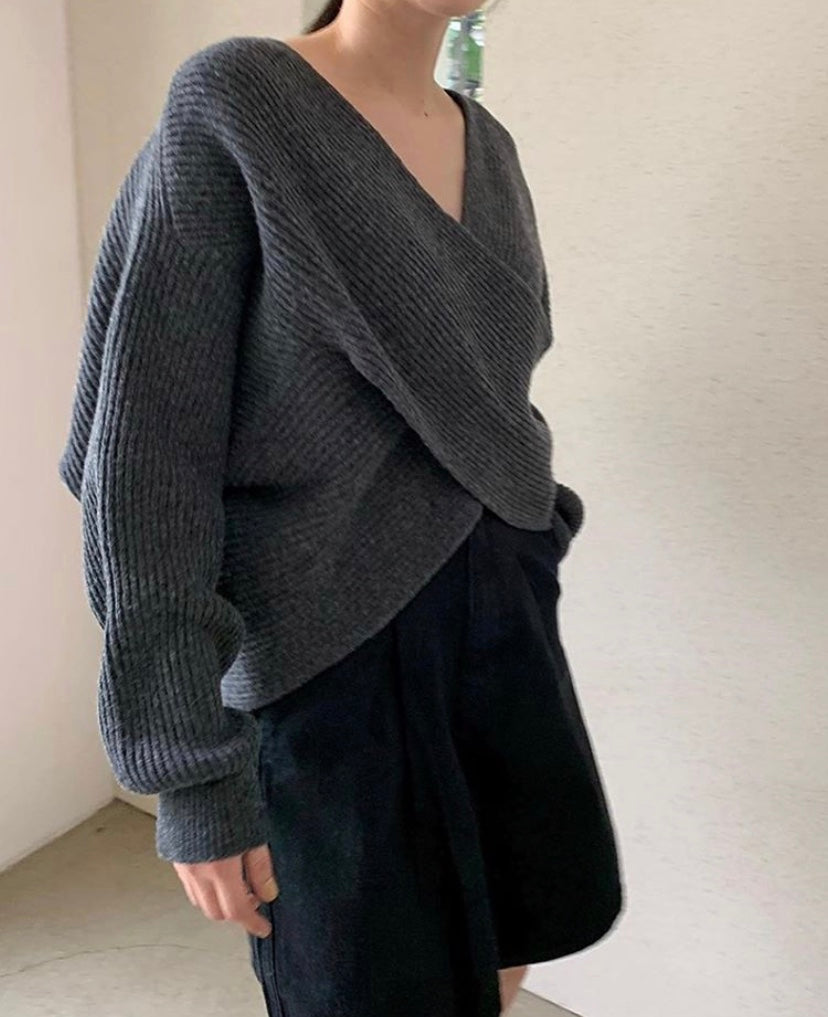 Zélie™ | Pull en tricot croisé chic
