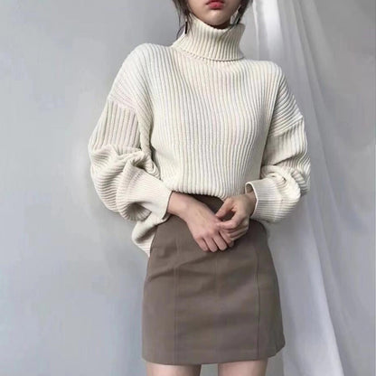 Nolwenn™ | Luxe Pull à col roulé et à manches ballon