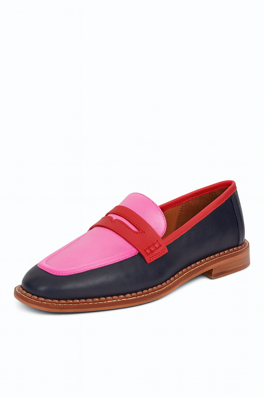 Lunessa | Mocassins noirs avec accent coloré
