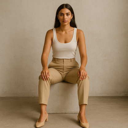 Belle Étoile Nice™ | Pantalon droit taille haute zippé – Élégance vintage