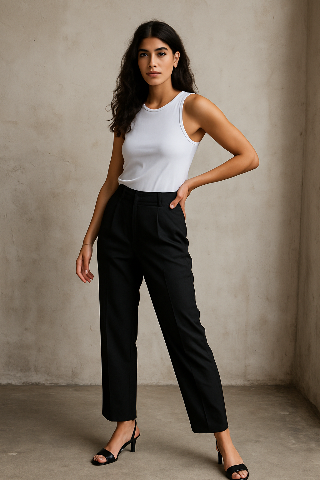 Belle Étoile Nice™ | Pantalon droit taille haute zippé – Élégance vintage