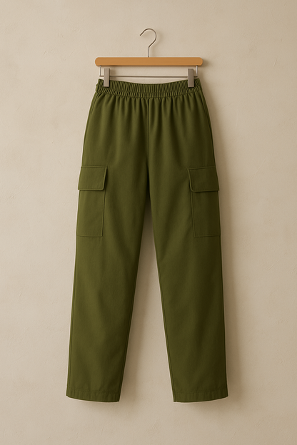 Belle Étoile Nice™ | Jogger cargo oversize taille haute – pantalon baggy chic femme