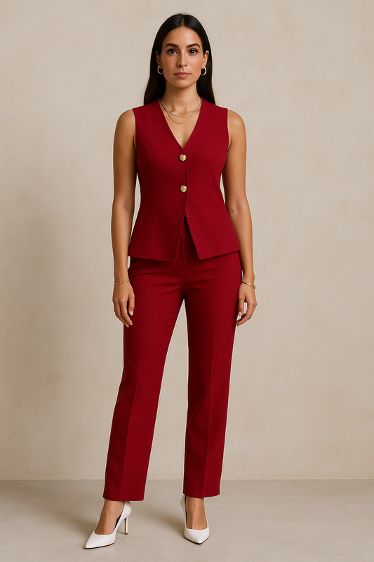 Belle Étoile Nice™ | Gilet court sans manches en maille – crop top boutonné, automne