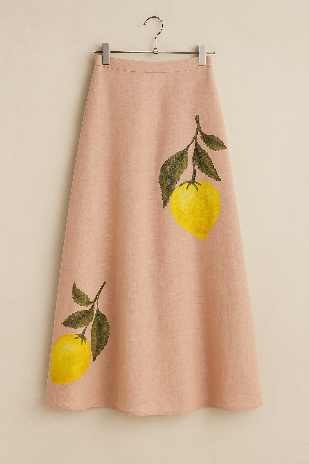 Capri™ | Jupe Longue en Lin avec Détail Citron