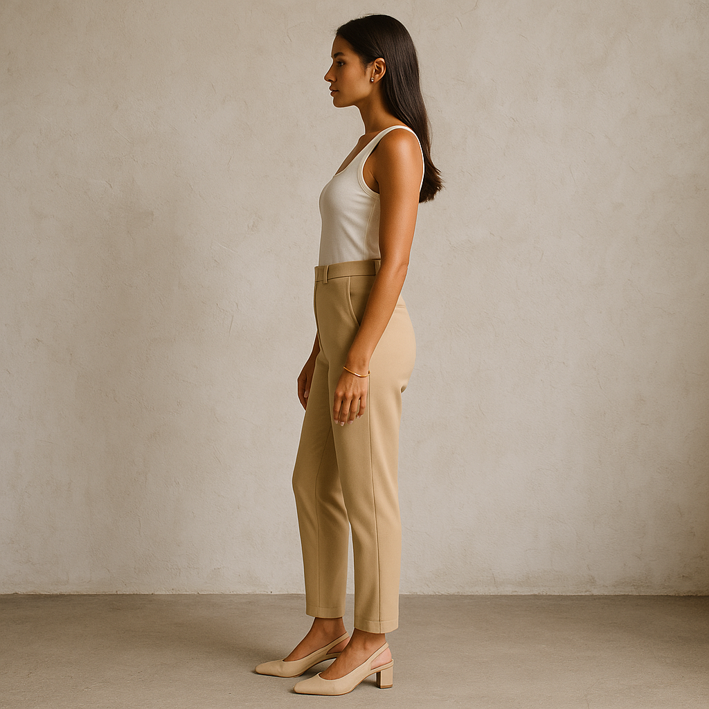 Belle Étoile Nice™ | Pantalon droit taille haute zippé – Élégance vintage