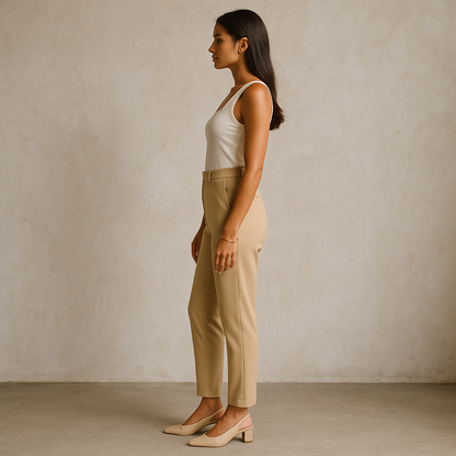 Belle Étoile Nice™ | Pantalon droit taille haute zippé – Élégance vintage