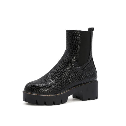 Belle Étoile Nice™ | Bottines Chelsea Femme en Similicuir avec Semelle Plateforme