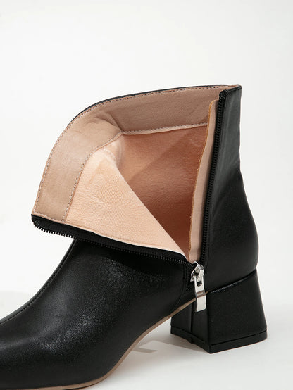 Belle Étoile Nice™ | Bottines Femme à Talon Épais – Bout Pointu et Chaudes