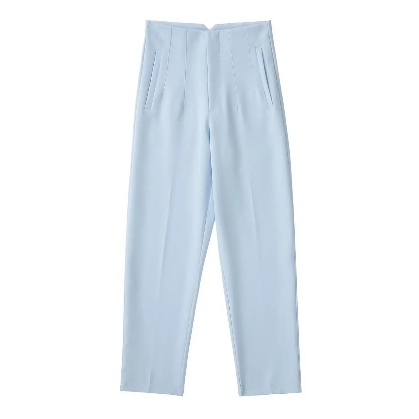 Belle Étoile Nice™ | Pantalon droit taille haute zippé – Élégance vintage