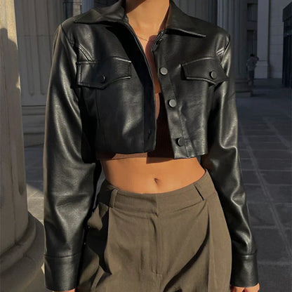 Belle Étoile Nice™ | Élise - Veste en similicuir élégante