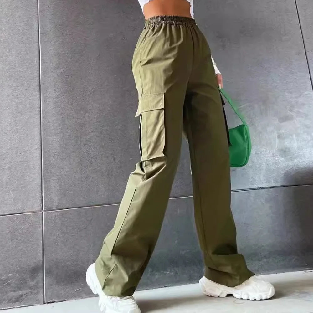 Belle Étoile Nice™ | Jogger cargo oversize taille haute – pantalon baggy chic femme