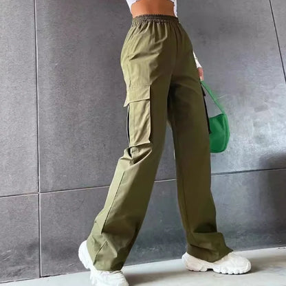 Belle Étoile Nice™ | Jogger cargo oversize taille haute – pantalon baggy chic femme