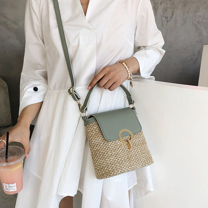 Belle Étoile Nice™ | Ondine - Mini Sac Carré en Rotin – Élégance Moderne