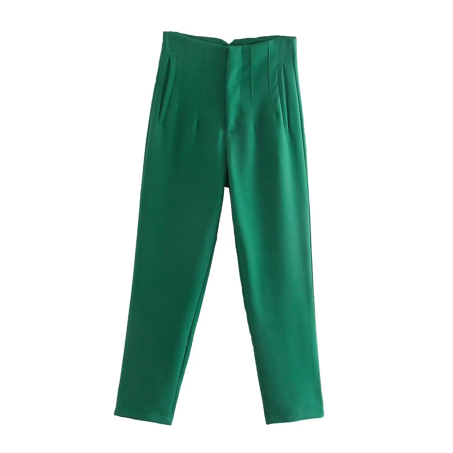 Belle Étoile Nice™ | Pantalon droit taille haute zippé – Élégance vintage