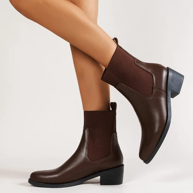 Belle Étoile Nice™ | Bottines Chelsea Femme – Talon Épais Confortable