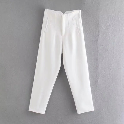 Belle Étoile Nice™ | Pantalon droit taille haute zippé – Élégance vintage