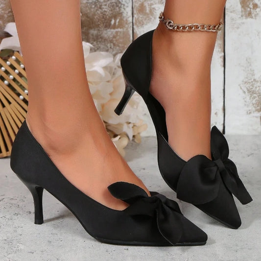 Belle Étoile Nice™ | Escarpins Noirs à Nœud Élégant