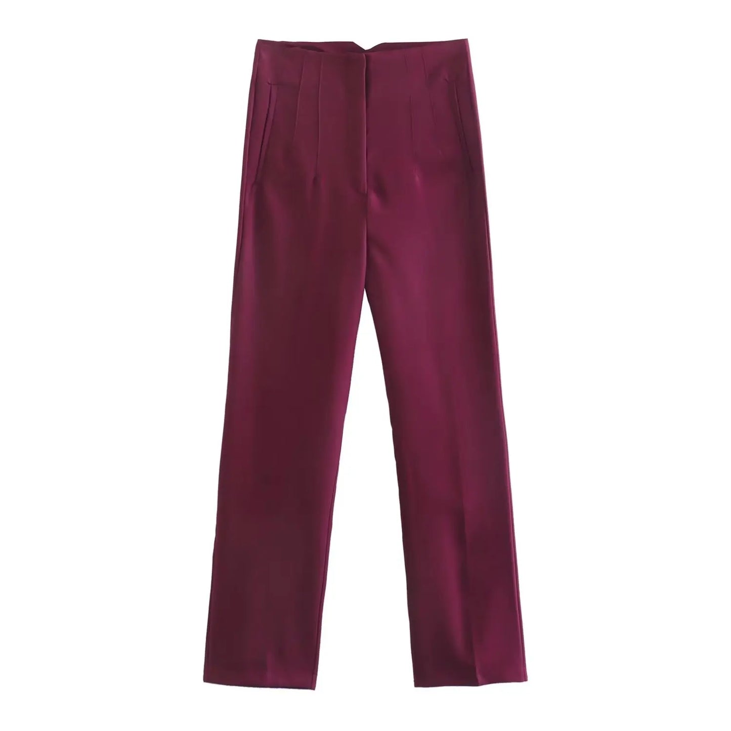Belle Étoile Nice™ | Pantalon droit taille haute zippé – Élégance vintage