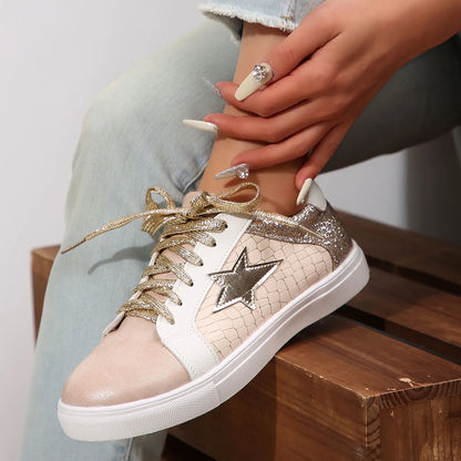 Belle Étoile Nice™ | Baskets Femme à Lacets Confortables avec Motif Étoile