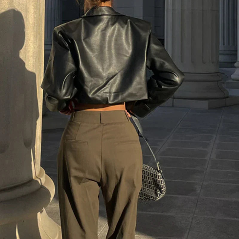 Belle Étoile Nice™ | Élise - Veste en similicuir élégante