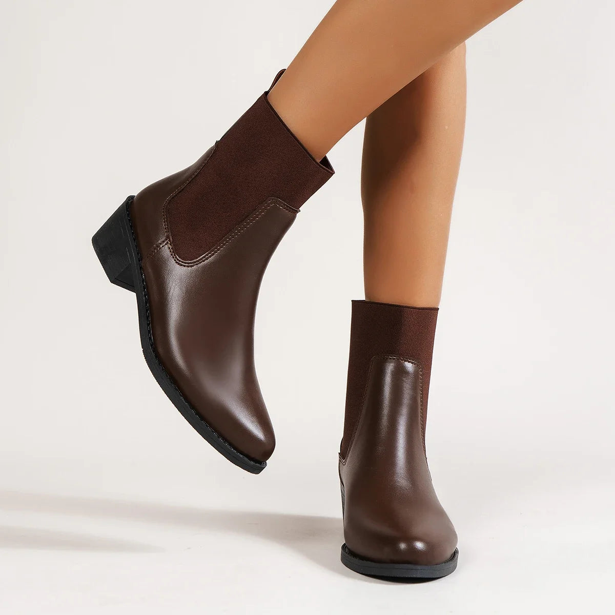 Belle Étoile Nice™ | Bottines Chelsea Femme – Talon Épais Confortable