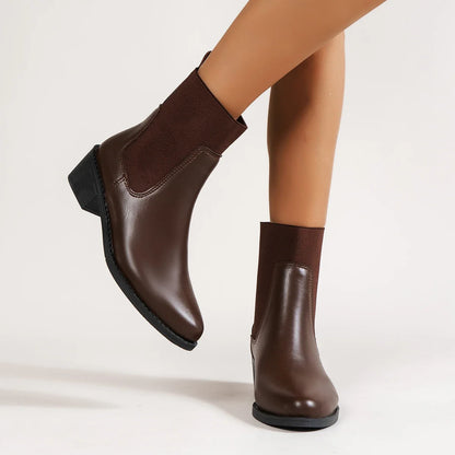 Belle Étoile Nice™ | Bottines Chelsea Femme – Talon Épais Confortable