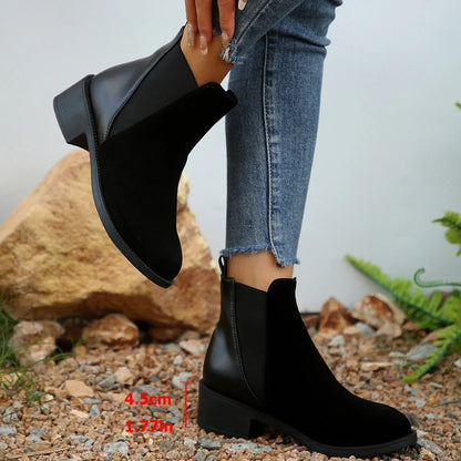Belle Étoile Nice™ | Bottines Femme Imprimé Léopard à Talons Bas Style Rétro