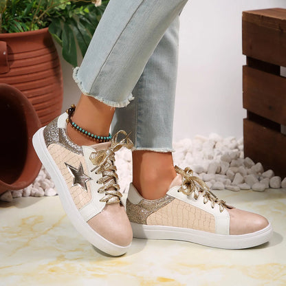 Belle Étoile Nice™ | Baskets Femme à Lacets Confortables avec Motif Étoile