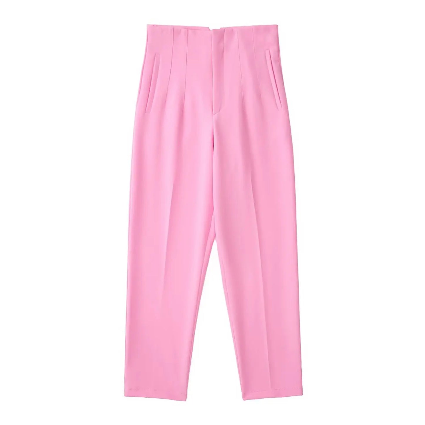 Belle Étoile Nice™ | Pantalon droit taille haute zippé – Élégance vintage